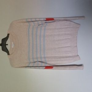 THML Sweater Womens Large marbled tan and cream, stripes, and